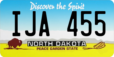ND license plate IJA455