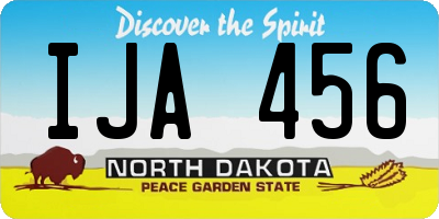 ND license plate IJA456