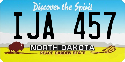 ND license plate IJA457
