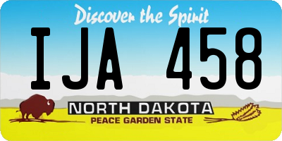 ND license plate IJA458