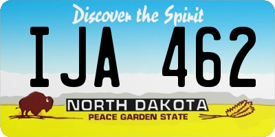 ND license plate IJA462