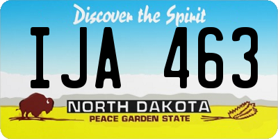 ND license plate IJA463