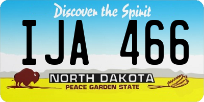 ND license plate IJA466