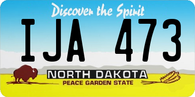 ND license plate IJA473