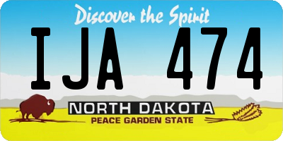 ND license plate IJA474