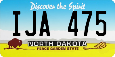 ND license plate IJA475