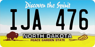 ND license plate IJA476