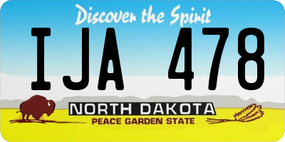 ND license plate IJA478