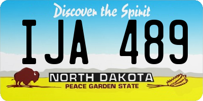 ND license plate IJA489