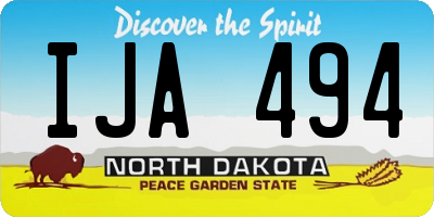 ND license plate IJA494