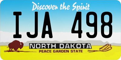 ND license plate IJA498