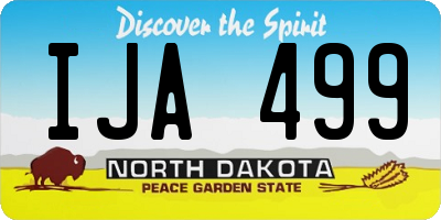 ND license plate IJA499