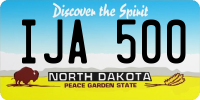ND license plate IJA500