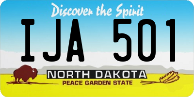 ND license plate IJA501