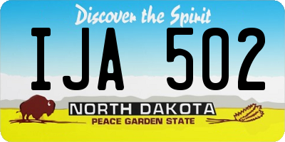 ND license plate IJA502