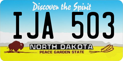 ND license plate IJA503