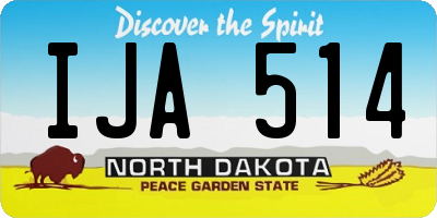 ND license plate IJA514