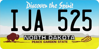 ND license plate IJA525