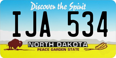ND license plate IJA534