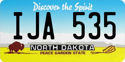 ND license plate IJA535