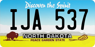 ND license plate IJA537
