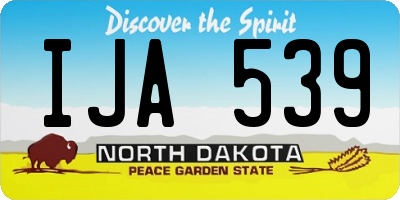 ND license plate IJA539