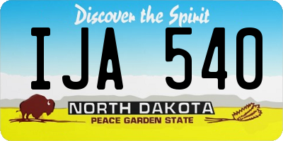 ND license plate IJA540