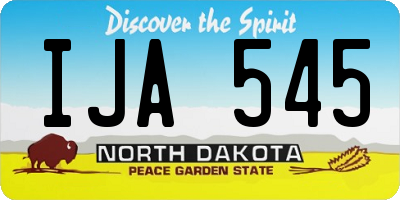 ND license plate IJA545