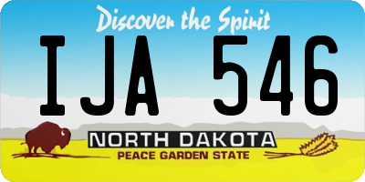 ND license plate IJA546