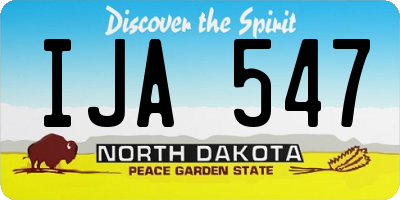ND license plate IJA547