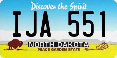 ND license plate IJA551