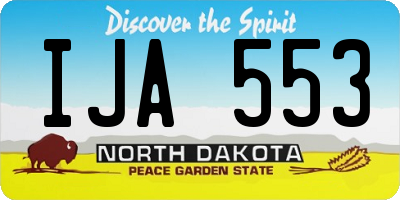 ND license plate IJA553