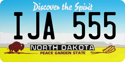 ND license plate IJA555