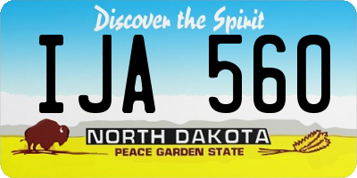 ND license plate IJA560