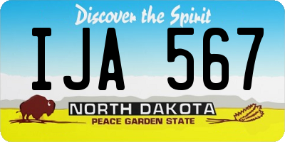 ND license plate IJA567