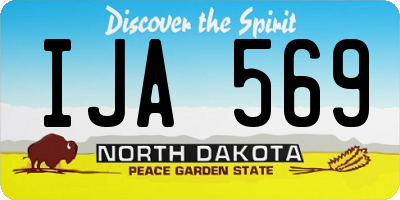 ND license plate IJA569