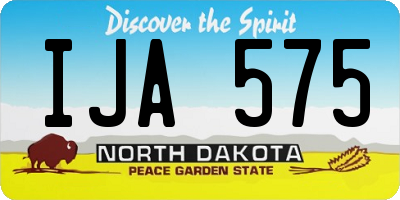 ND license plate IJA575