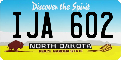 ND license plate IJA602