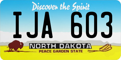 ND license plate IJA603