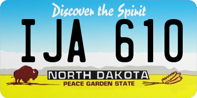 ND license plate IJA610