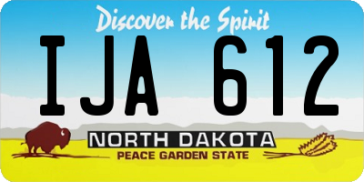 ND license plate IJA612