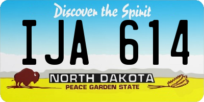 ND license plate IJA614