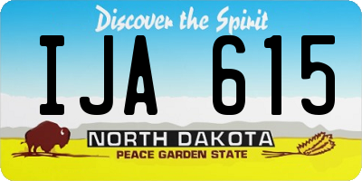 ND license plate IJA615