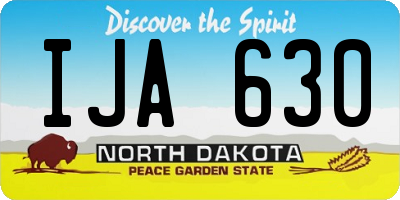 ND license plate IJA630
