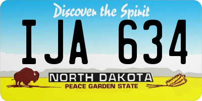 ND license plate IJA634