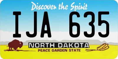 ND license plate IJA635