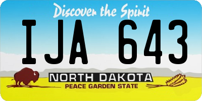 ND license plate IJA643