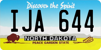 ND license plate IJA644