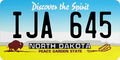 ND license plate IJA645