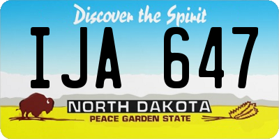 ND license plate IJA647